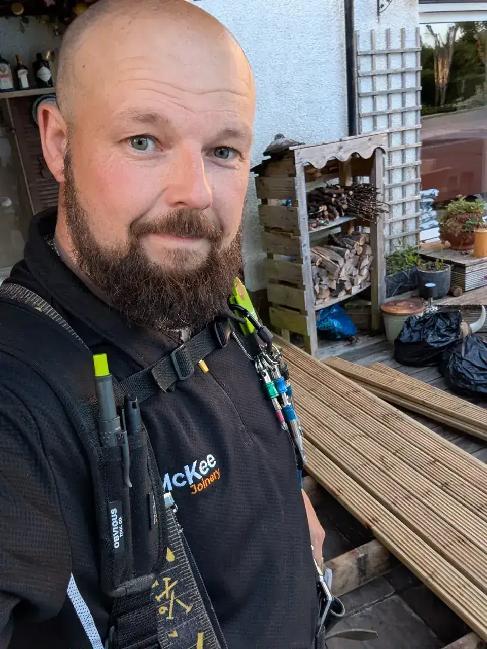 Tom McKee, founder of McKee Joinery, on site in Ayrshire